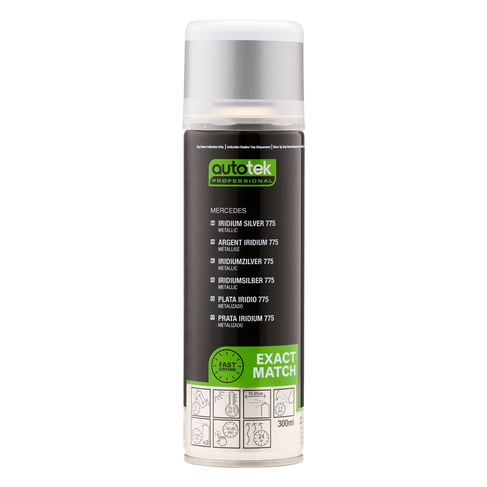 Autotek Exact Match Aerosol Spray Paint Mercedes Iridium Silver 300ml