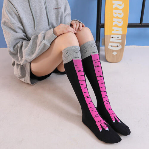 Funny Socks Chicken Legs Cartoon Animal Legs Knee Fitness Novelty Women Mens UK - Picture 10 of 17