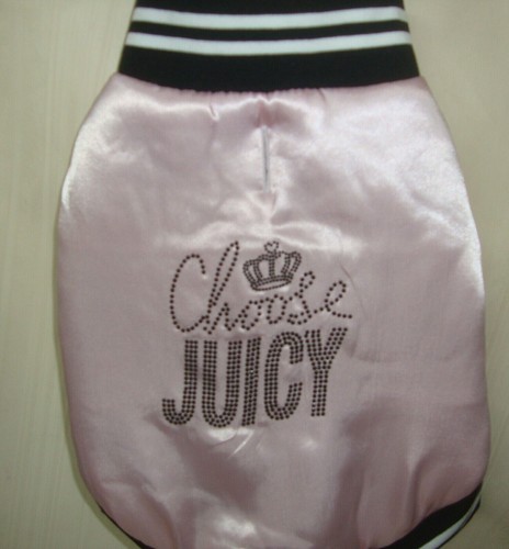 Juicy Couture Puffy Pink Rhinestone Bling Dog Jacket Size M/L NEW - Picture 6 of 6