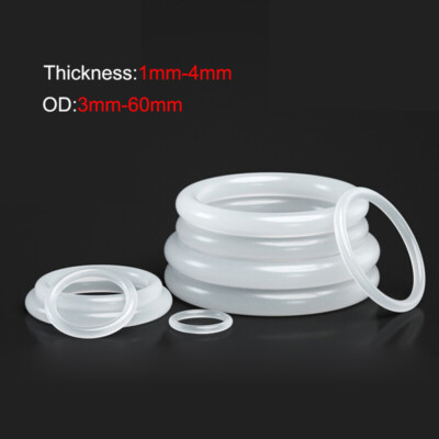 Silikon O Ring 3mm-60 mm Schnurstärke 1mm-4mm, Dichtungsringe, Lebensmittelecht