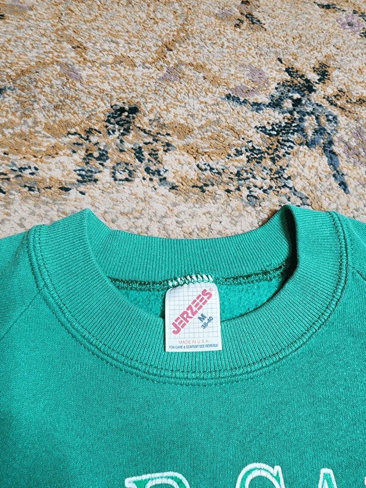 Винтажный 90-х Санта-Клаус Рождественский пуловер Crewneck толстовка двусторонний S/M - Изображение 4 из 4