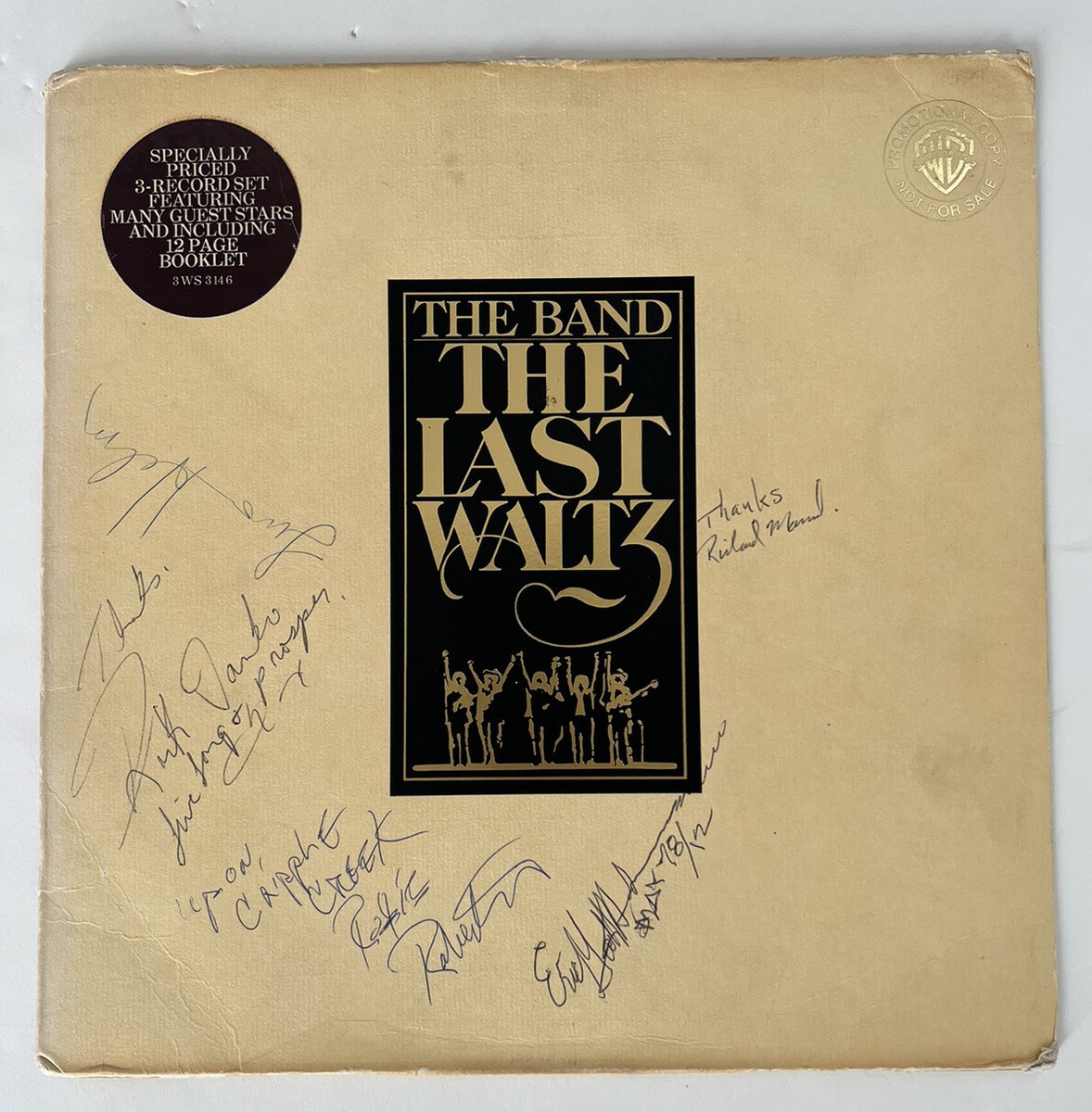 THE BAND signed 5x THE LAST WALTZ vinyl Robertson Helm Danko