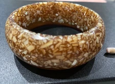 vintage bakelite lucite bracelet mosaic passes Simichrome  test 2.75 in by 1 in