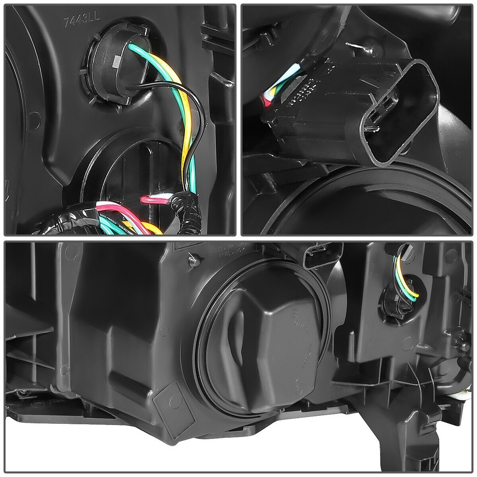 Black Projector Headlights For 2015-2019 Chevy Silverado 2500HD/3500HD - Pair