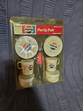 1980s Pepsi Party Pak Childs Plastic Dish Set Chilton-Globe Sealed Made in USA