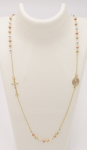 Rosary & Bracelet Women Best Gift Blessed Jerusalem Cross Gold Filled Necklace - Picture 2 of 13
