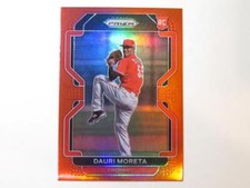 2022 Panini Prizm Baseball Dauri Moreta Red Prizm Insert Rookie Card #95 Reds