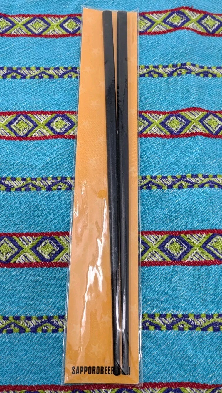 Chopsticks Sapporo Premium Beer Black Promotional Sushi Day Engraved