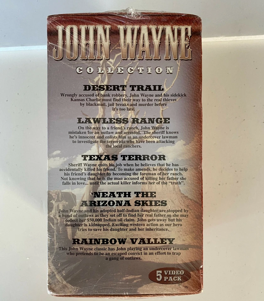 NEW John Wayne Classic Movie Collection 5 VHS Movies Boxed Set Early Years 1997 - Image 4 of 4