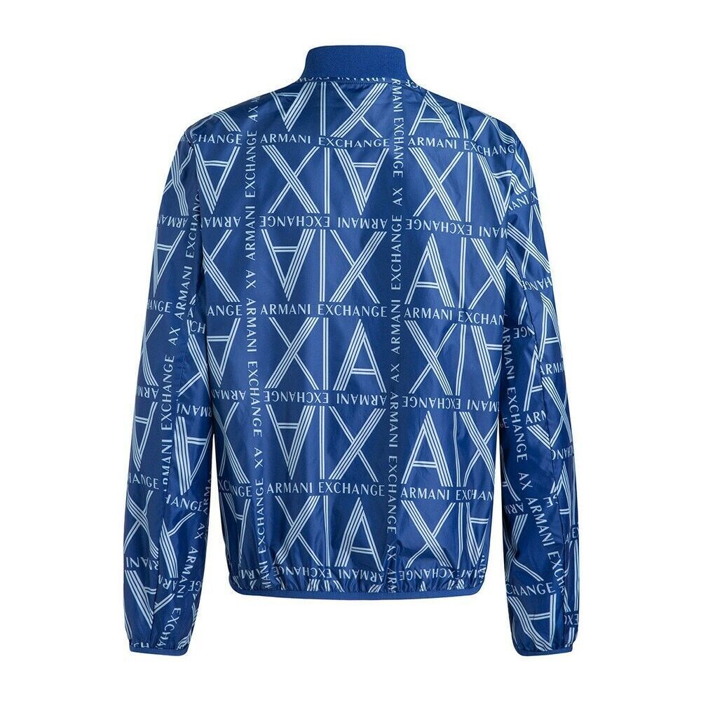 ARMANI EXCHANGE AX Reversible Square Logo Zip Up Bomber Jacket
