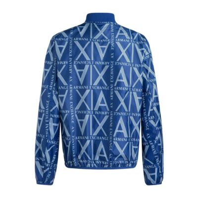 ARMANI EXCHANGE AX Reversible Square Logo Zip Up Bomber Jacket 