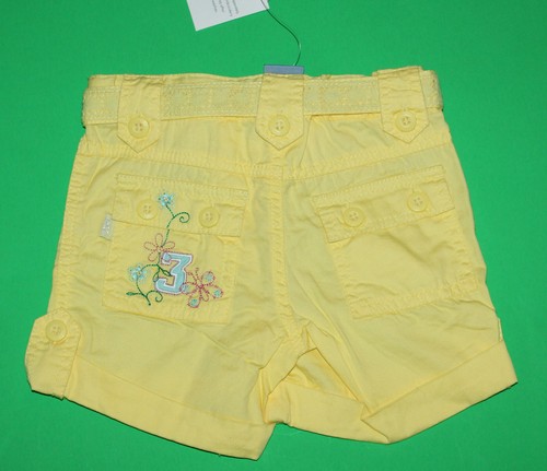 4 NWT Pumpkin Patch FREE AS A BIRD Yellow Crochet Belt Cuffed SHORTS Girls - Picture 2 of 2