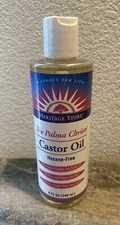 Heritage Store Castor Oil - Hexanne-Free - Soothes and Softens the Skin 8 FL OZ