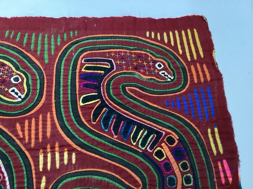 Kuna Indianer Mola Textil Panama Lateinamerika Applikation Vintage Authentic - Bild 3 von 14
