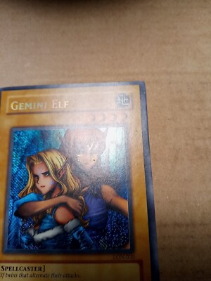 Gemini Elf LON-000 unl Secret Rare Yugioh VLP/LP Misprint Gemini Elf LON-000 unl Secret Rare Yugioh VLP/LP Misprint