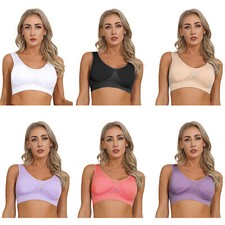 Women's Padded Sport Bra Camisole Vest Yoga Gym Running Workout Cropped Tank Top