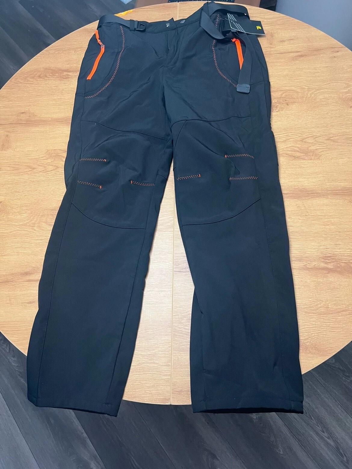 TBMPOY Men's Lightweight Hiking Travel Pants Breathable Large, A1-black