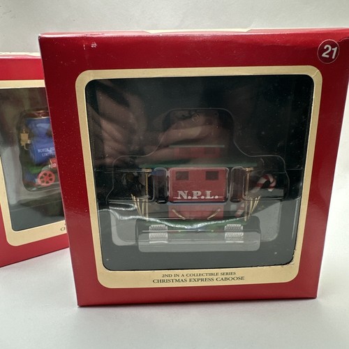 Summit Heirloom 1990 CHRISTMAS EXPRESS North Pole Limited and Caboose ornaments - Picture 3 of 5