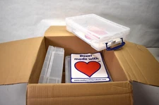 Lot of 4 Really Useful Box Plastic Storage Box 4L Capacity Containers w Snap Lid