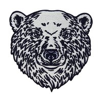GroßEr EisbäR Kopf Patch Zum AufbüGeln |Schnee Tier Patches, WeißEr BäR Flicken