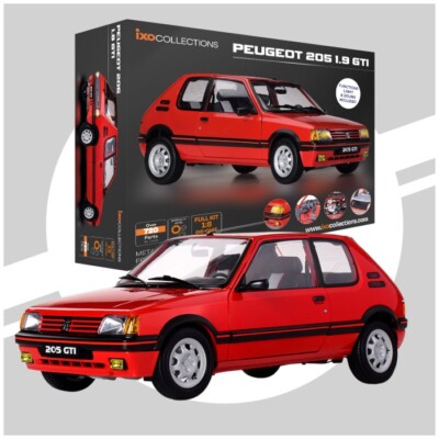 IXO Collections Komplettset Peugeot 205 1.9 GTI rot Maßstab 1:8 Metallbausatz IXC.PEU.FK