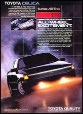 1988 Toyota Celica All Trac Turbo Vintage Advertisement Print Art Car Ad J219