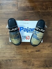 Pajar Canada Women's Stevie Slippers Olive Camo Logo Faux Fur Slide 41 10/10.5