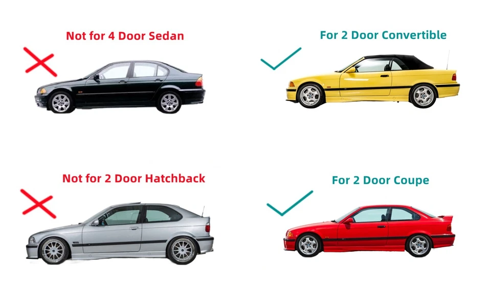 Driver/Left Door Window Glass For BMW M3 325 328 323 318 Coupe/Convertible - Изображение 3 из 4