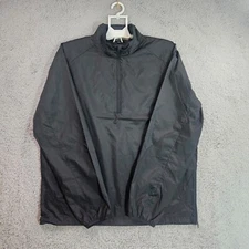 Port Authority Jacket Men's Large Windbreaker 1/4 Zip Lightweight Black - L