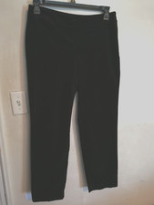 Talbots Womens Pants 10P Petite Black Classic Side Zip Velvet Velour Office