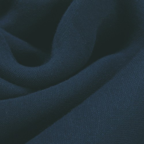 0,5 Meter Baumwolle Polyester Sweat Jersey marine angeraut weich dick Sweatshirt - Picture 2 of 3