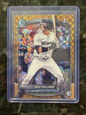 2025 Bowman Chrome Draft 1st Max Williams Gold Geometric Refractor #21/50 SSP