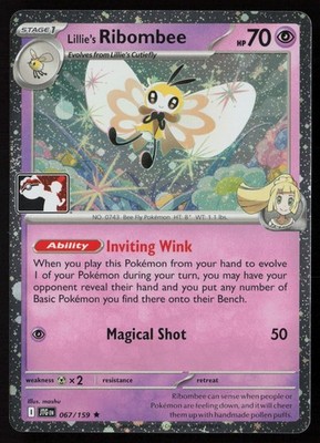 Pokemon Lillie's Ribombee 067/159 Prize Pack Series 8 Cosmo Holo Pack Fresh - NM