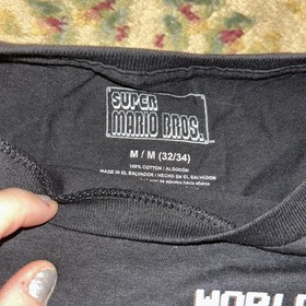 New Super Mario Bros. "HERE WE GO!" NES World 1-1 T-Shirt Black Size M Nintendo