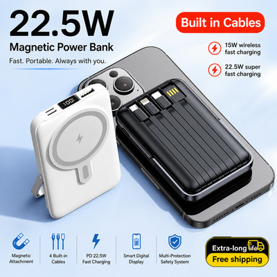 Portable Magnetic Power Bank Wireless Charger for iPhone Xiaomi Fast Charge lot