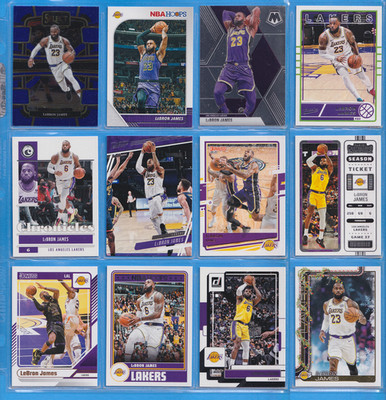 LeBron James Lot (12 cards) Blue Select Mosaic+, Los Angeles Lakers Basketball