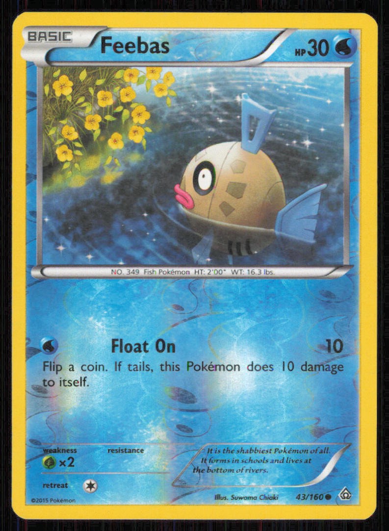Feebas 43/160 Common Primal Clash Pokemon Reverse Holo Lightly Played