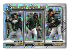 2021 Bowman #TP-OAK Luis Barrera Nick Allen Grant Holmes Chrome Talent Pipeline