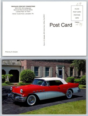 1956 Buick Century Convertible Seminole Red Dover White Car Postcard HY-TEST