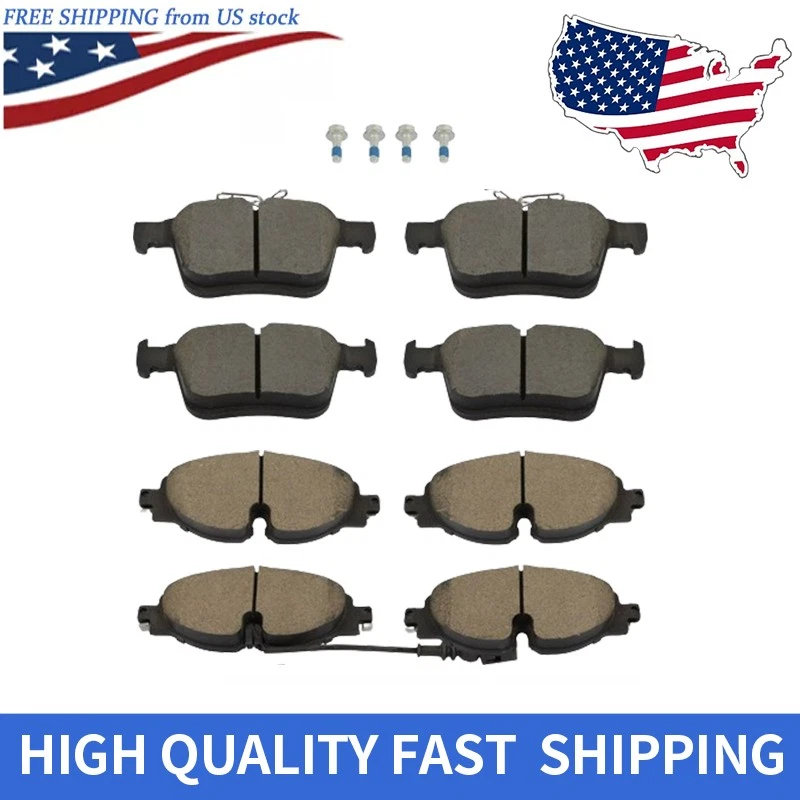 Керамические передние и задние тормозные колодки для Volkswagen Jetta 2015 E-GOLF 2019–2021 годов выпуска - Изображение 2 из 4