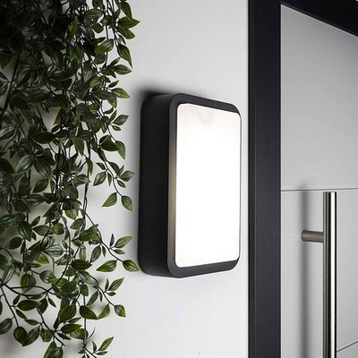 LED Außenleuchte Wandlampe Grau IP44 13W 700lm Gartenlicht Weg Warmweiß 3000K