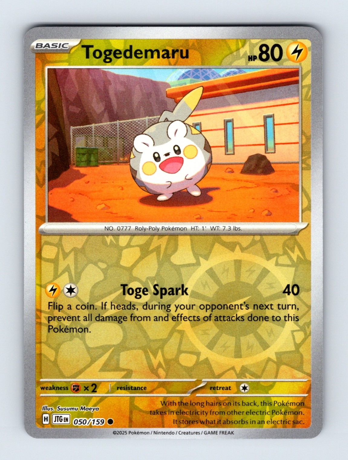 Togedemaru SV09: Journey Together Common Reverse Holo 050/159 NM/LP Pokemon Card