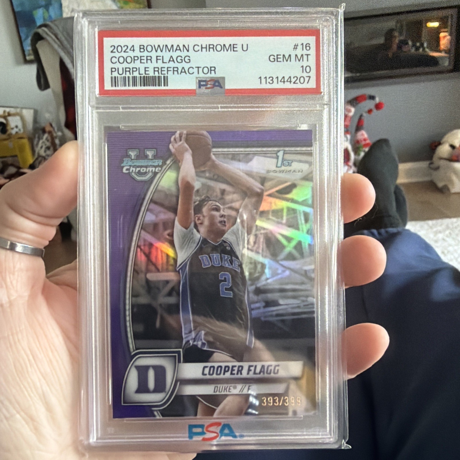 2024-25 Bowman University Chrome - Cooper Flagg #16 Purple Refractor /399 (RC)