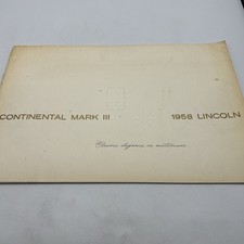 Original 1958 Lincoln Continental Mark Iii Deluxe Sales Brochure