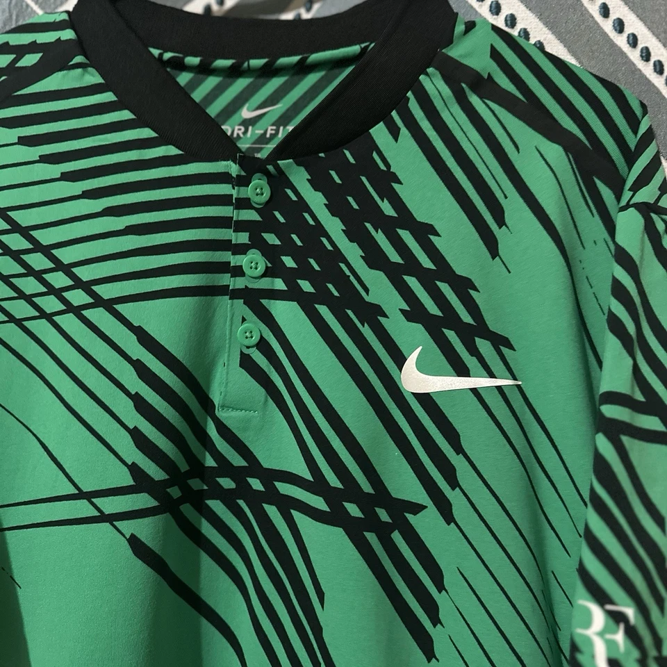 Nike 2017 Roger Federer RF Indian Wells Miami Henley Polo Tennis Shirt XL Nadal - Image 4 of 4