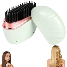 Mini Straightener Hair For Women Rechargeable Wireless 3 Speed Green