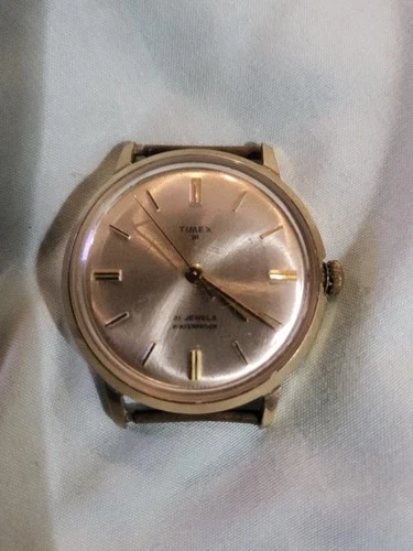 Vintage Timex Automatic Watch Men Gold Tone 21 Jewels NO BAND