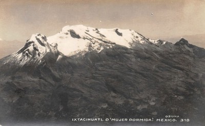 Postcard Ixtaccihuatl Dormant Volcano Mexico RPPC La Mujer