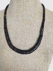Vintage Graduated Brown Pen Shell Native American Heishi Necklace, 19" Long