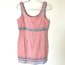 Esley Mini Dress Spring Easter Crocheted Embroidered Sz M